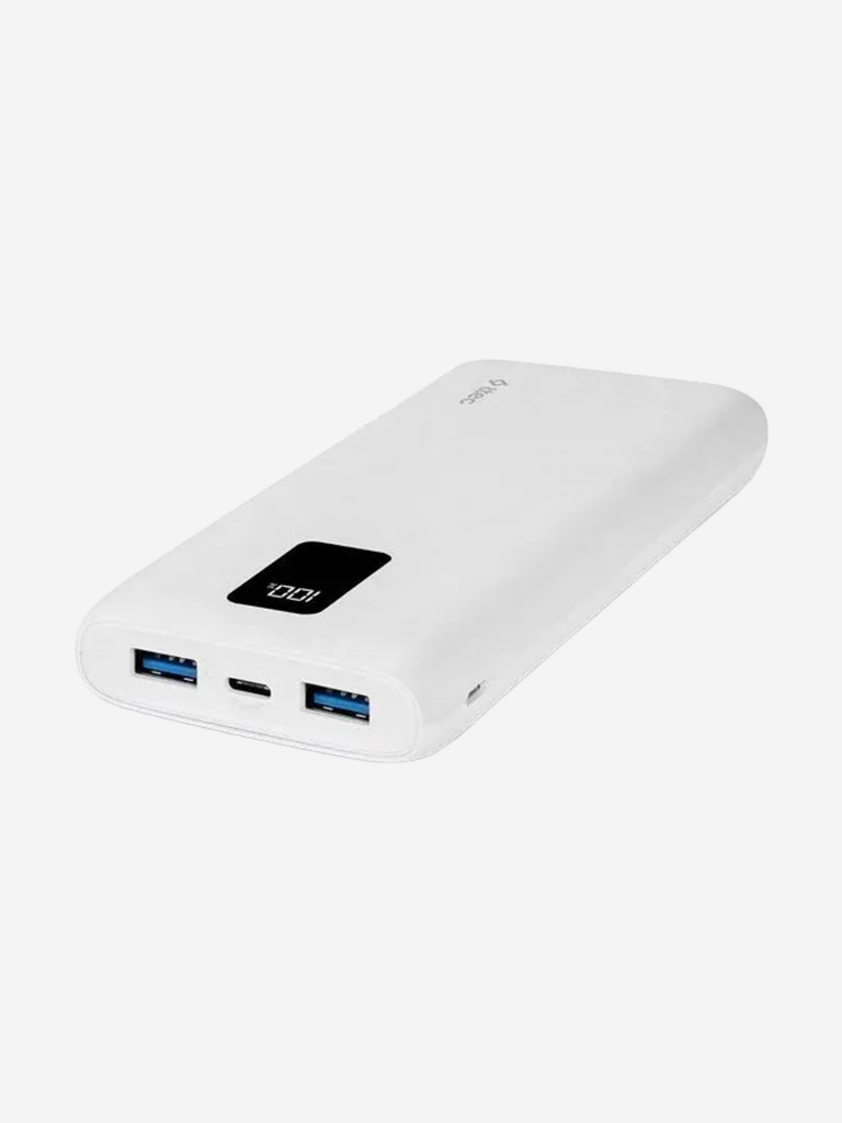 Внешний аккумулятор TTEC PowerSlim Trio LCD 10.000mAh PD 22,5W Powerbank с тройным кабелем USB-A -Lightning/USB-C/Micro USB. Цвет: белый