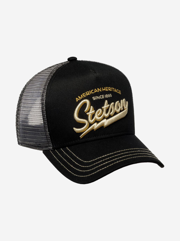Бейсболка с сеточкой STETSON 7751171 TRUCKER CAP AMERICAN HERITAGE CLASSIC (черный)