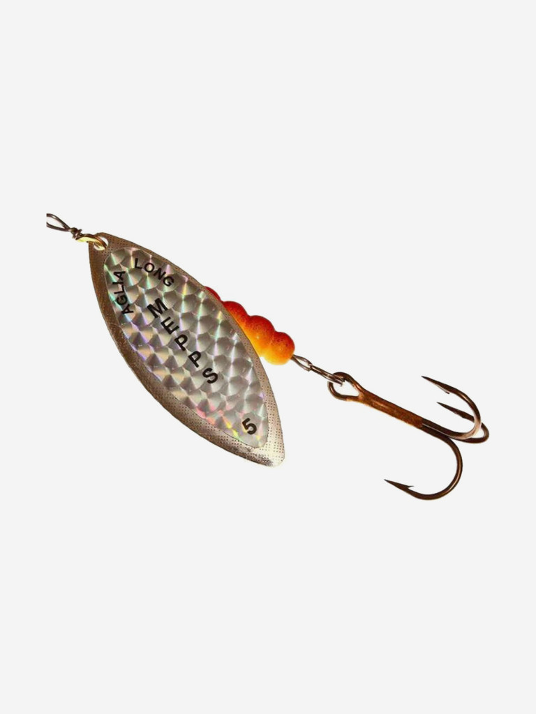 Блесна для рыбалки вертушка Mepps AGLIA LONG RAINBO, 5, Silver, комплект из 5 штук