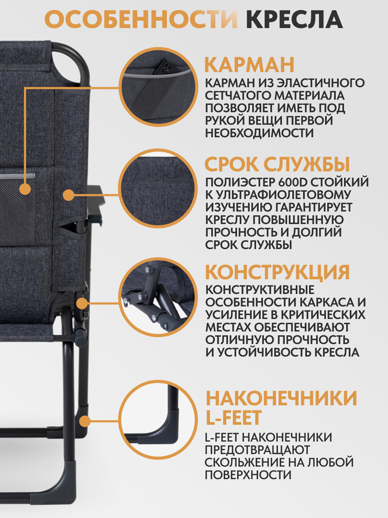 Большое кемпинговое кресло Trek Planet Presto XL