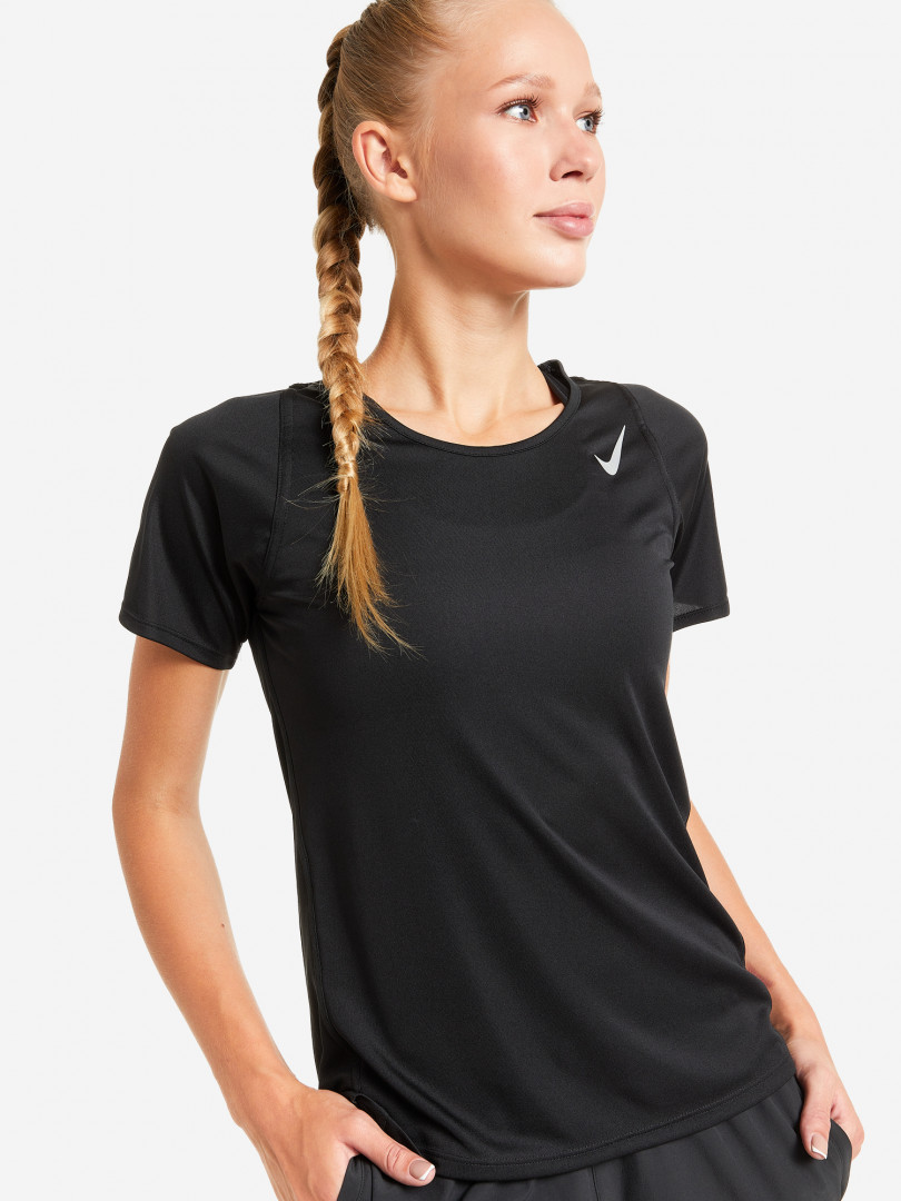 фото Футболка женская nike dri-fit race, черный