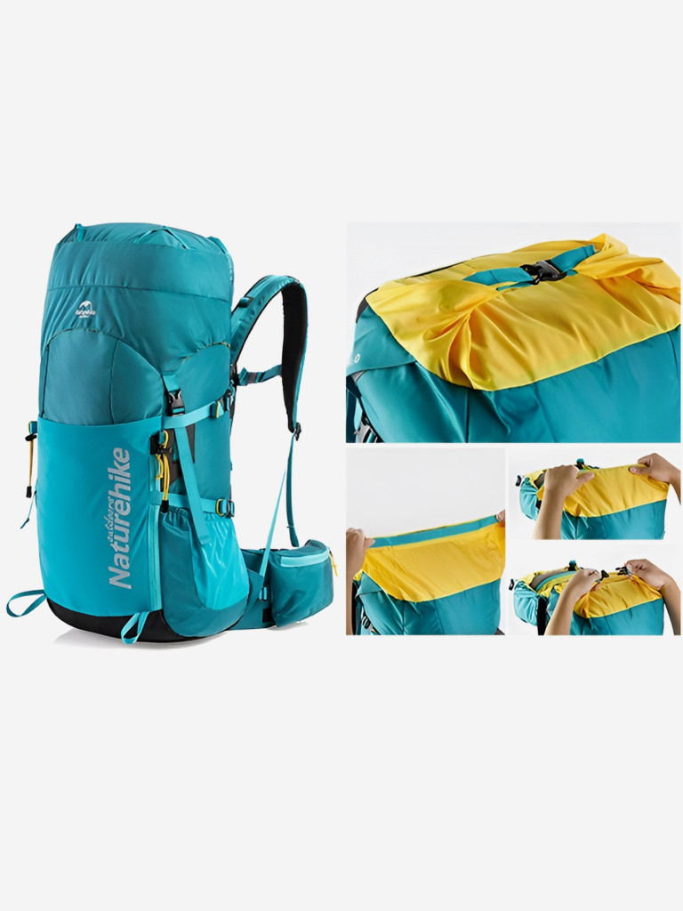 Рюкзак туристический Naturehike, 45л, голубой