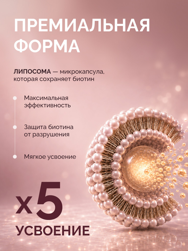 Биотин липосомальный+Кератин MedCraft, 150 мкг, 60 табл.