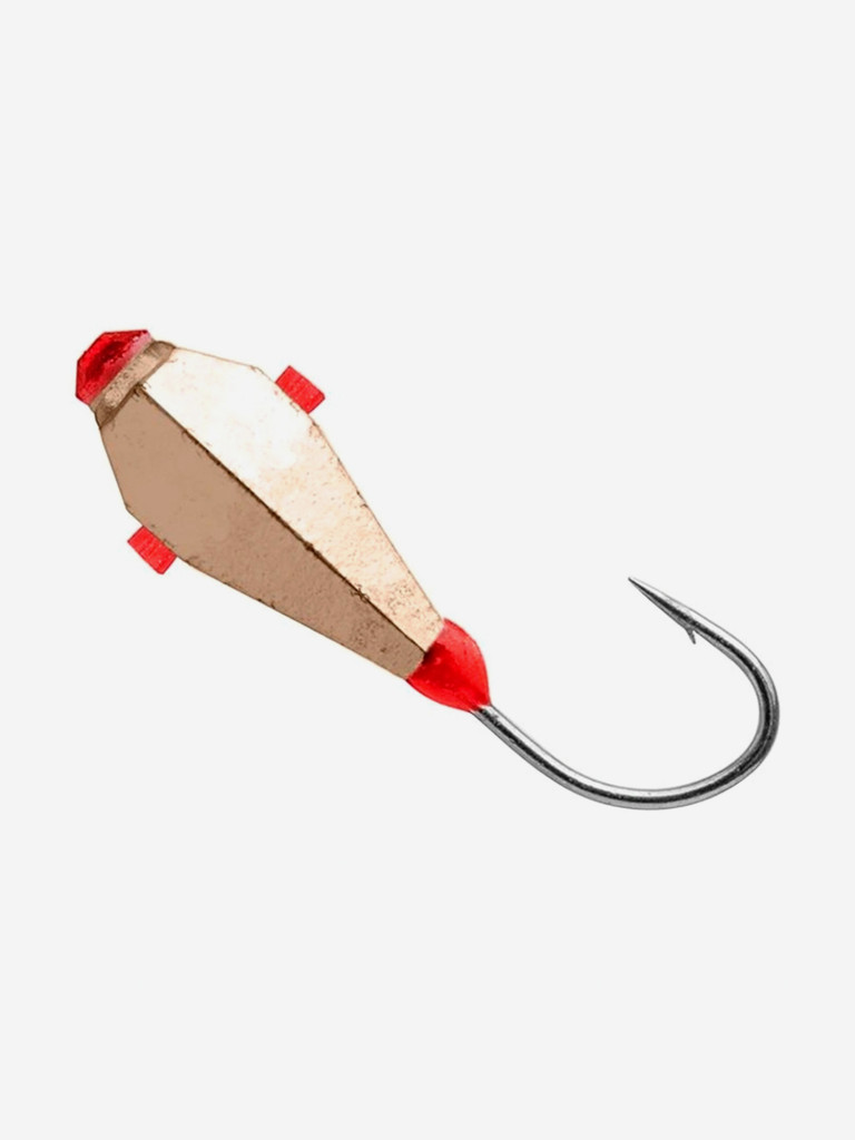 Мормышка Helios вольфрамовая Капля с отверстием граненая 5мм 2г GO кембрик, камень, подмазка фосфорная (MW-5150ACP-GO), 10 штук в упаковке