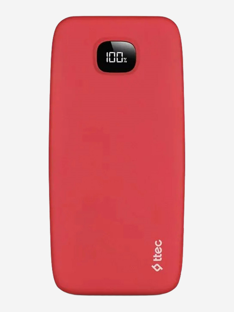 Внешний аккумулятор TTEC ChargeUp Pro LCD 10.000mAh PD 20W Powerbank. Цвет: красный