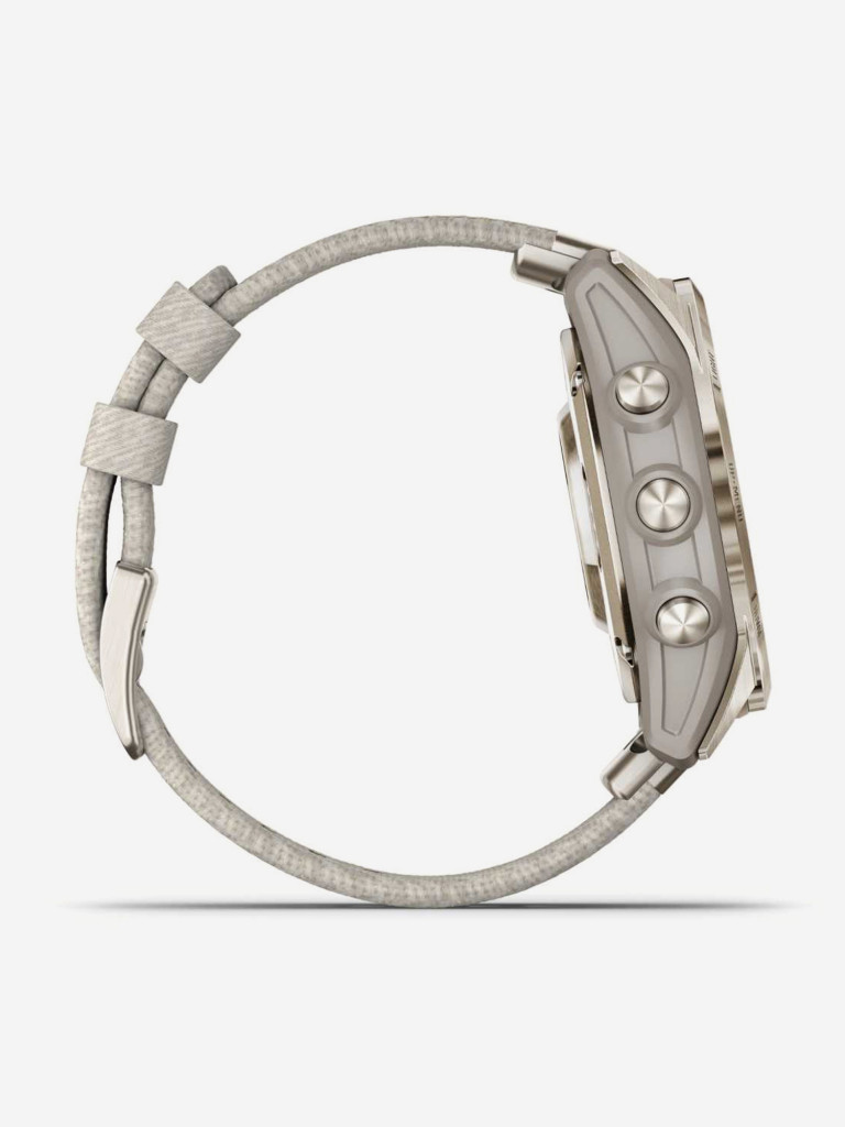 Спортивные часы Garmin EPIX PRO (Gen 2) Sapphire Edition 42 мм, золотистый корпус с нейлоновым ремешком сливочного цвета