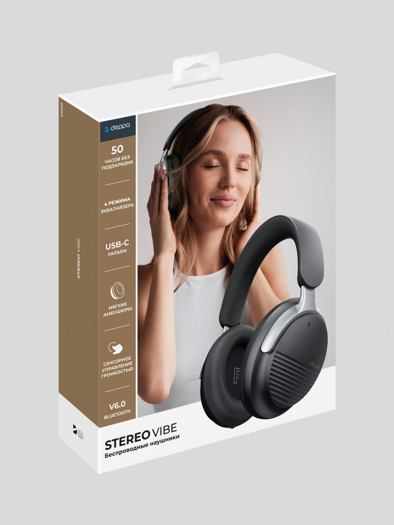Беспроводные накладные наушники Stereo Vibe, bluetooth 5.4, 400 мАч