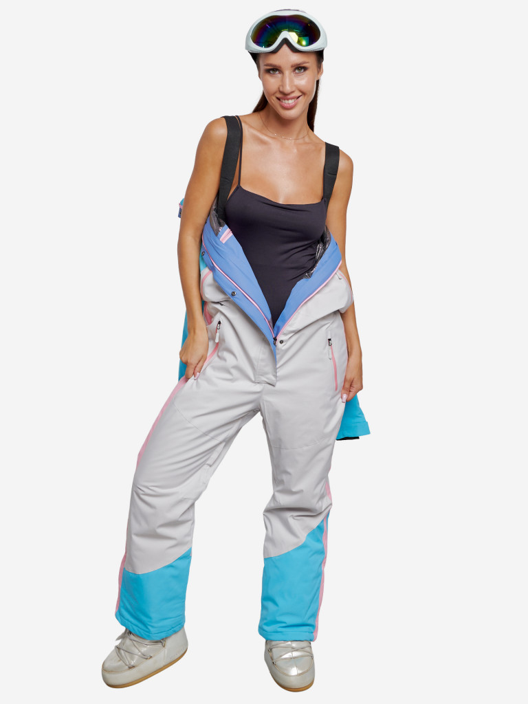 Горнолыжный комбинезон женский зимний голубого цвета 2326