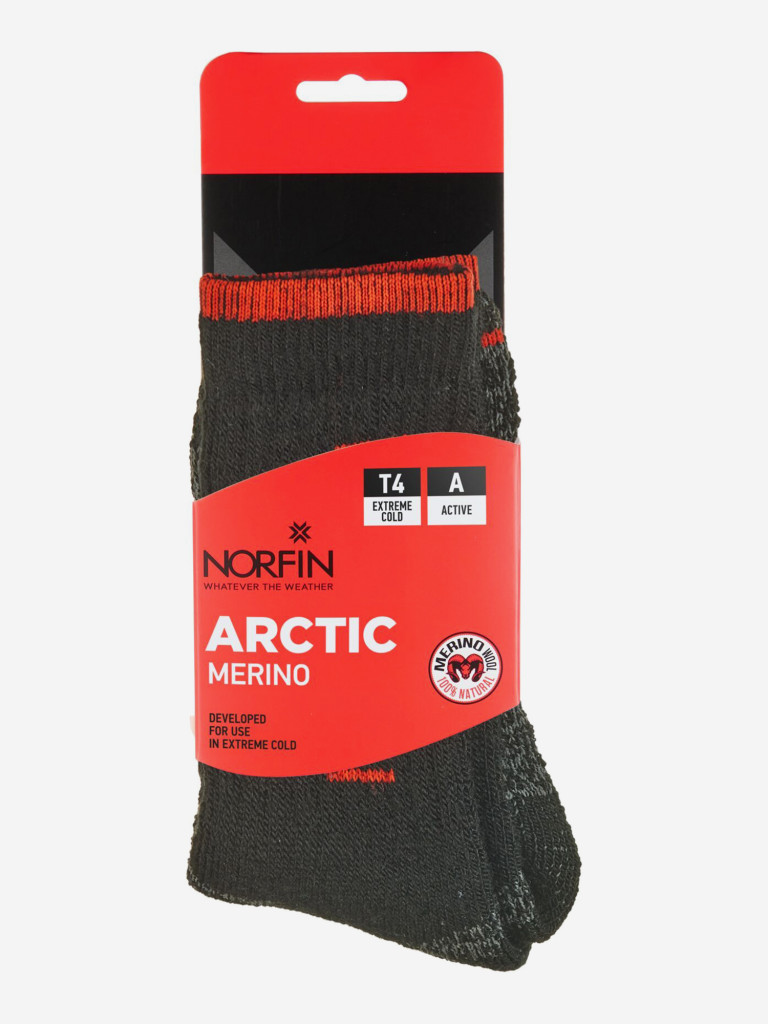 Термоноски Norfin T4A ARCTIC MERINO CREW для рыбалки и охоты