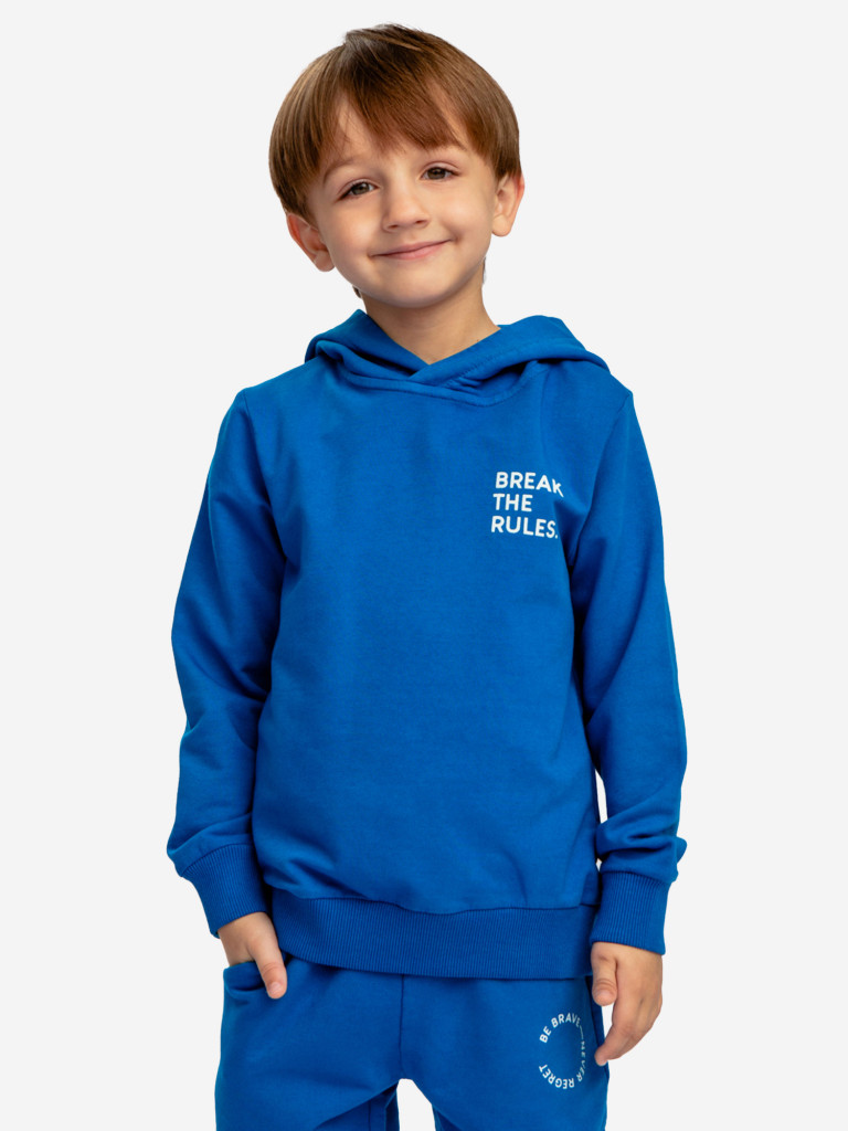 Толстовка с капюшоном синяя Button Blue