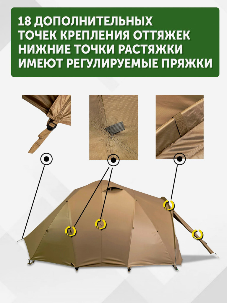 Палатка FANTOM 2-3 PRO трехместная туристическая экстремальная, алюминиевый каркас, двухслойная