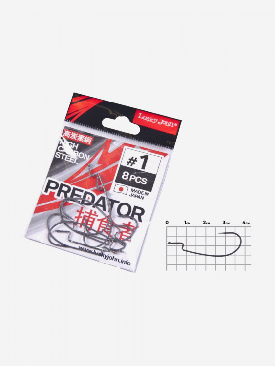 Крючки для рыбалки офсетные Lucky John LJHP345 №001, набор 40 шт.