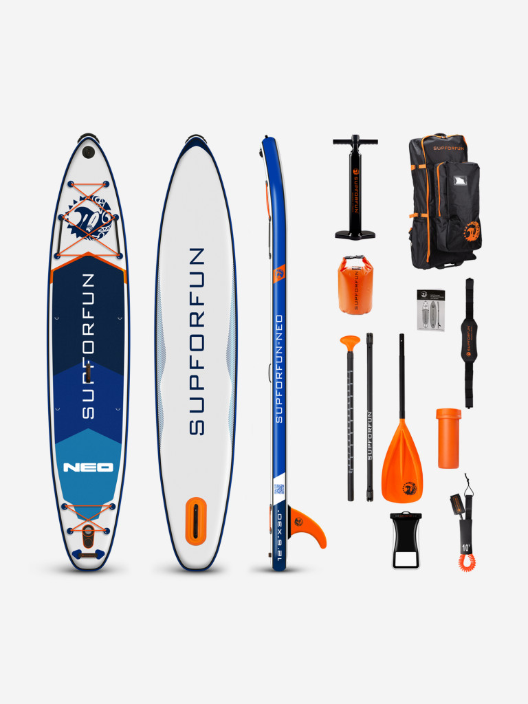 Cап борд надувной SUPFORFUN NEO 12.6 white 381х76х15 в максимальной комплектации.