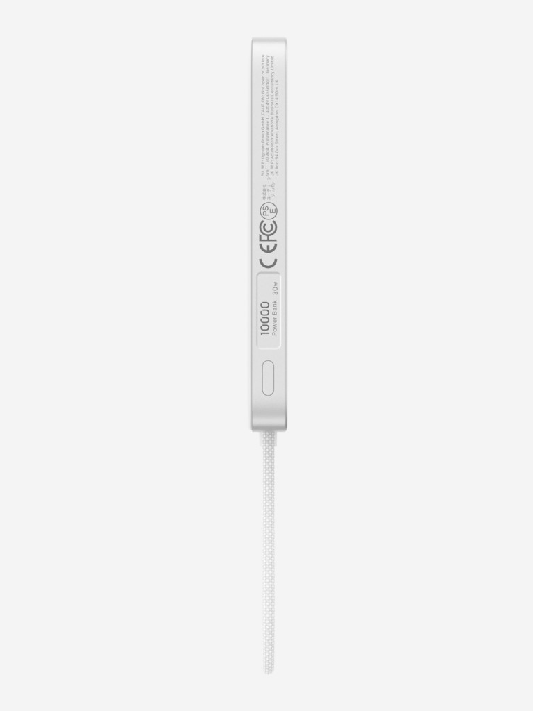 Внешний аккумулятор UGREEN PB570 (75983B) MagFlow Air Ultra-Slim 30W Magnetic 10000mAh Wireless Power Bank USB-C Cable