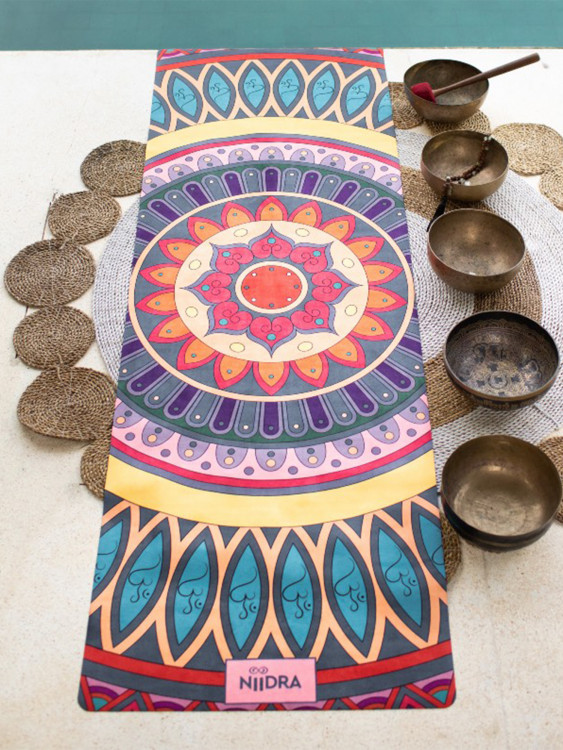 Коврик для йоги NiiDRA Мандала счастья облегченный