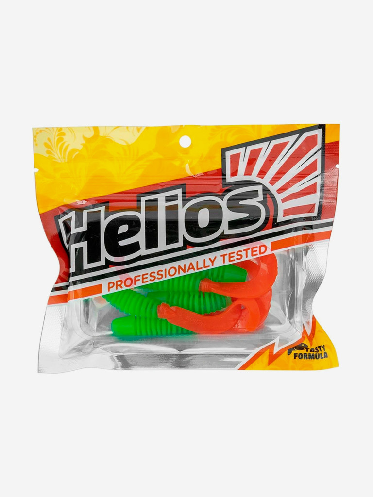 Мягкая приманка Helios Din, 3,11'' / 7,9 см, Lime & Red, 6 шт (HS-33-021)