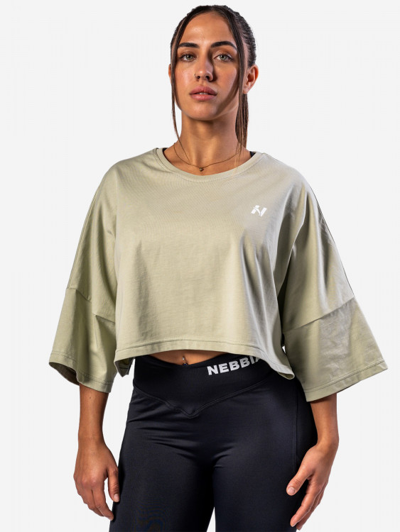 Футболка укороченная женская NEBBIA Oversized Cropped Tee JUST FLOW 431