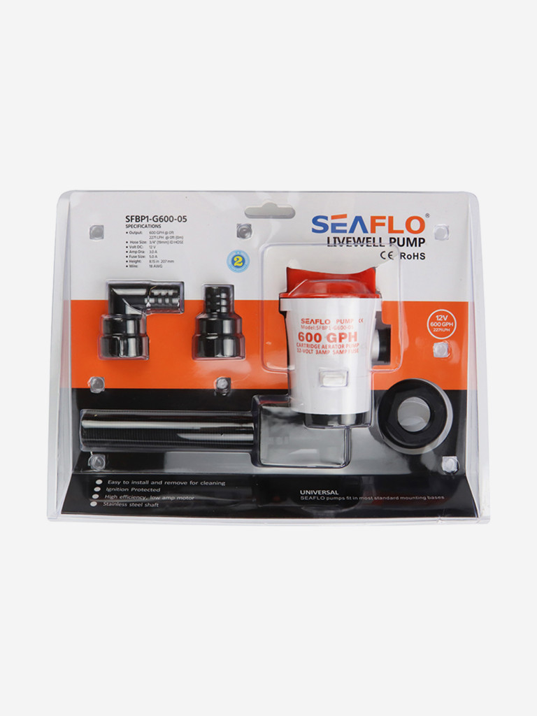 Помпа циркуляционная, патрубок 19 мм, 12V, SeaFlo