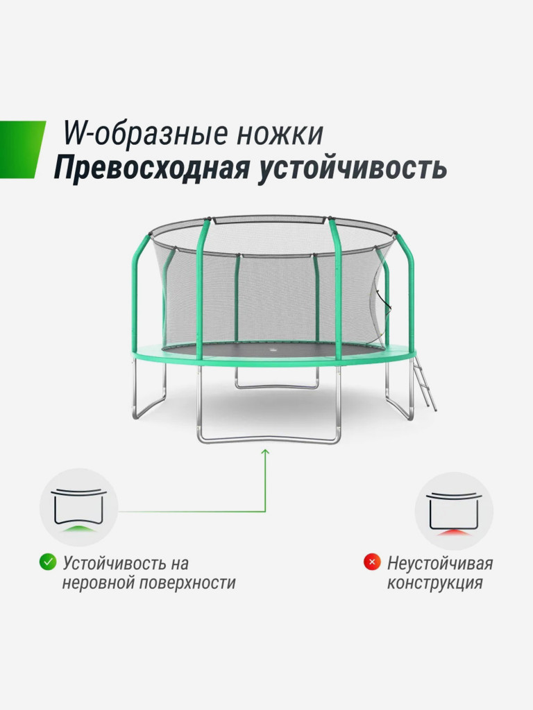Батут Unix Line Supreme Basic 12 ft (green)