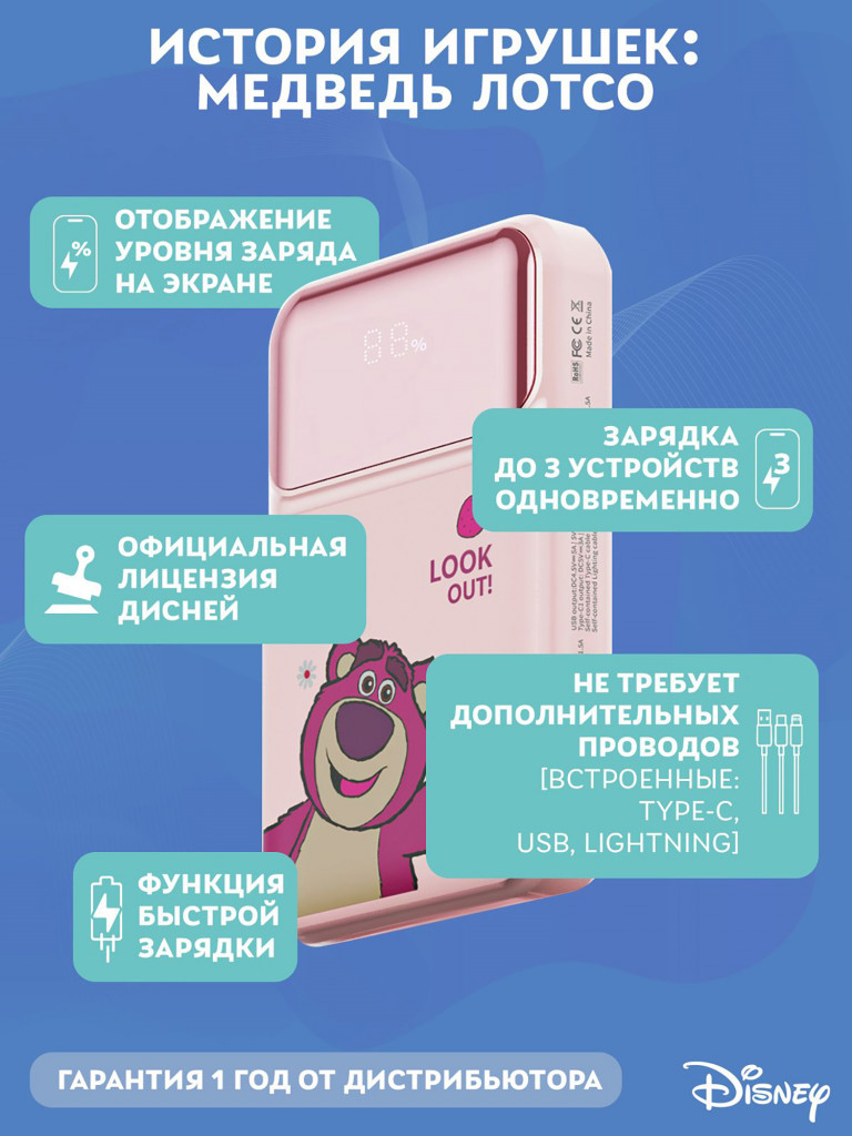 Внешний аккумулятор Disney Медведь Лотсо