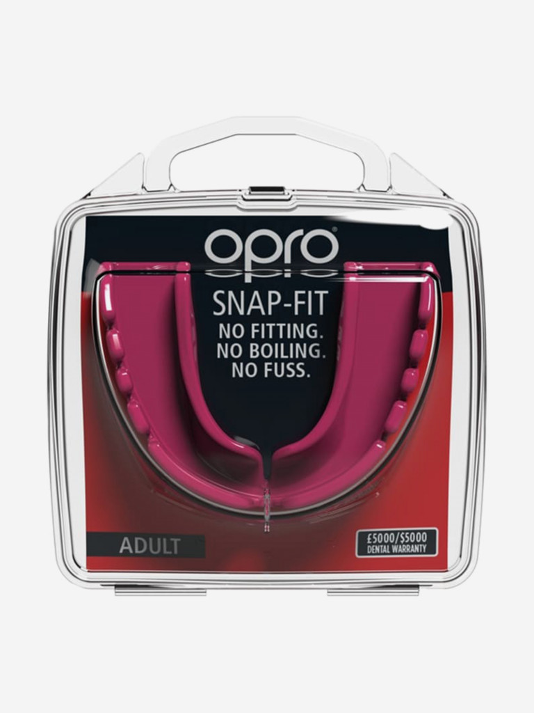 Боксерская капа взрослая, спортивная, однослойная, защитная для зубов OPRO Snap-Fit - Pink
