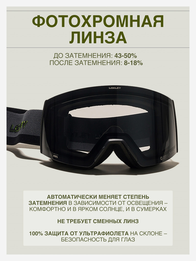 Маска сноубордическая - горнолыжная LOXLEY - LIGHT