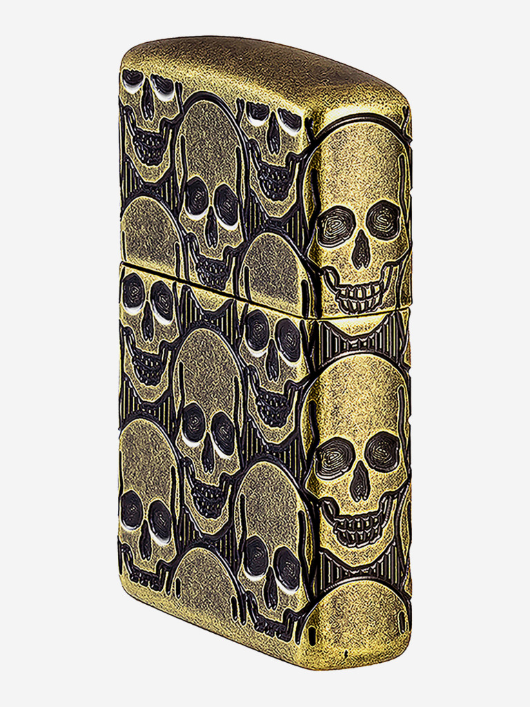 Зажигалка бензиновая ветроустойчивая Zippo Armor Cackling Cranium Antique