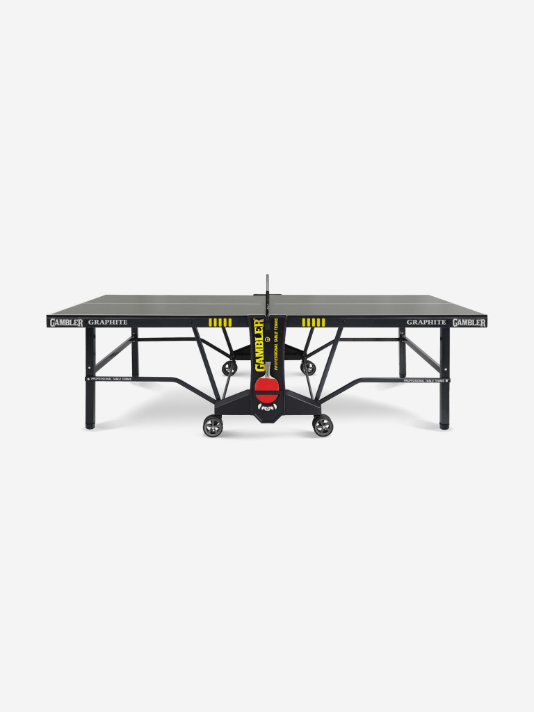 Стол теннисный Gambler GRAPHITE, для помещений, для дома, складной, с встроенной сеткой, с колесами