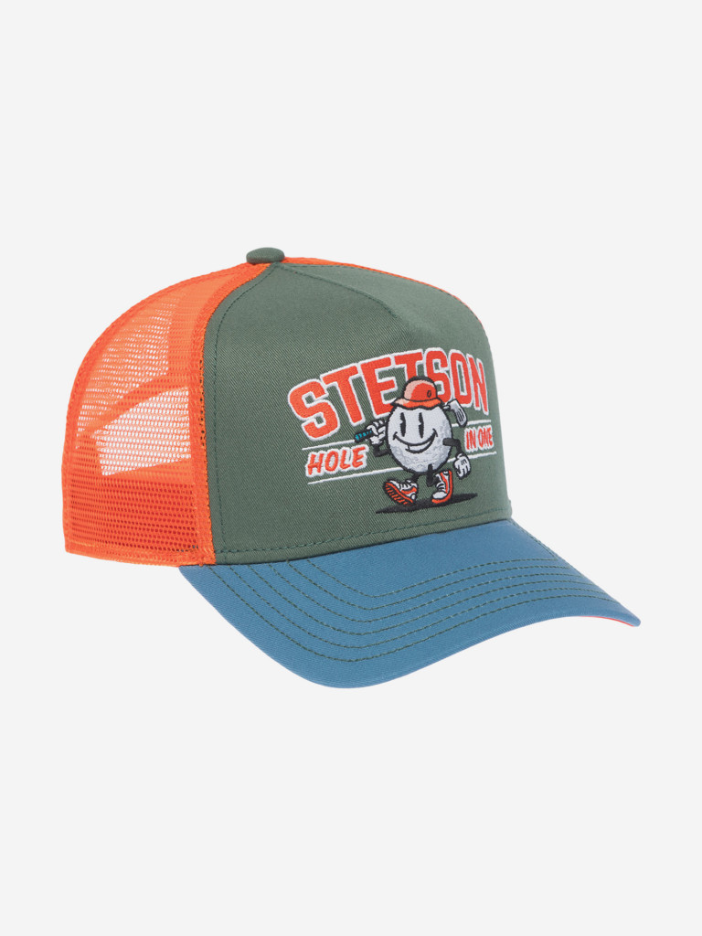 Бейсболка с сеточкой STETSON 7761181 TRUCKER CAP HOLE IN ONE (зеленый)