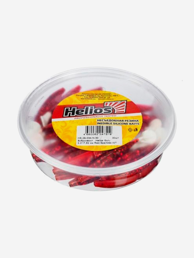 Мягкая приманка Helios Guru, 3'' / 7,62 см, Red Sparkles WT, 30 шт (HS-29-034-N-30)