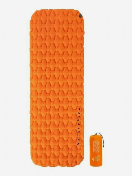 Коврик надувной Naturehike 195х59х6,5 см, оранжевый (без надувного мешка)