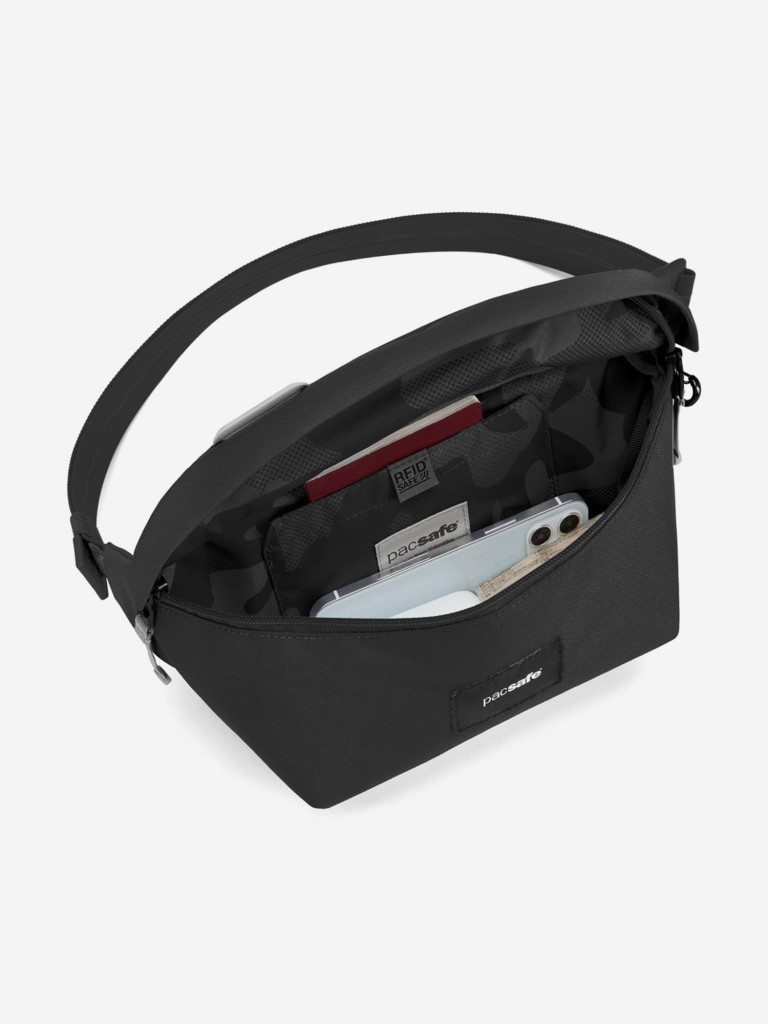 Сумка слинг антивор Pacsafe Go Sling, черная смола, 2.5 л.