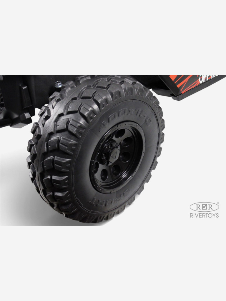 Детский электромобиль RIVERTOYS A707AA LUX NEW 4WD зеленый камуфляж