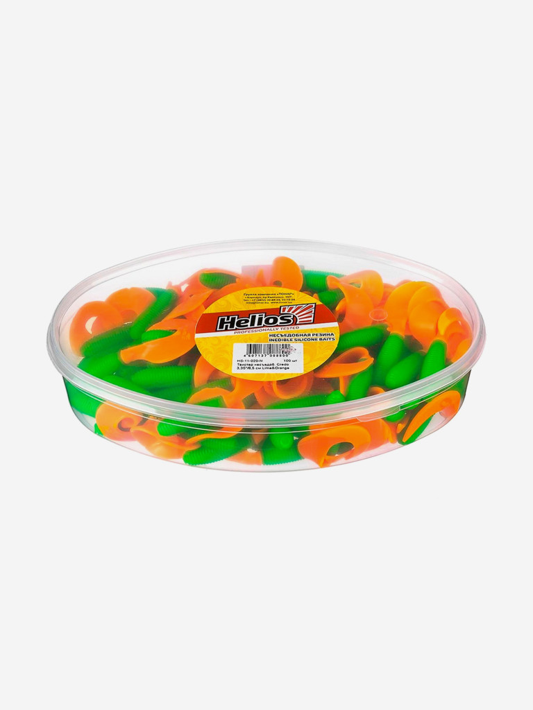 Мягкая приманка Helios Credo, 3,35'' / 8,5 см, Lime & Orange, 100 шт (HS-11-020-N)