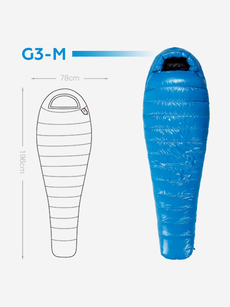 Спальный мешок AEGISMAX G3, пуховый, -15, размер M, синий
