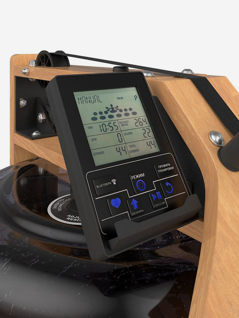 Гребной тренажер водный UNIX Fit Wood Rower Light складной, древесина бука