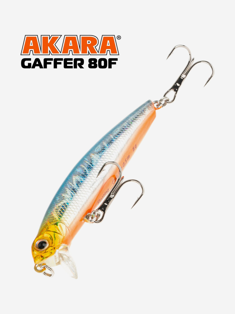 Воблер Akara Gaffer 80F 8 гр. минноу, плавающий, твичинговый, на щуку A100