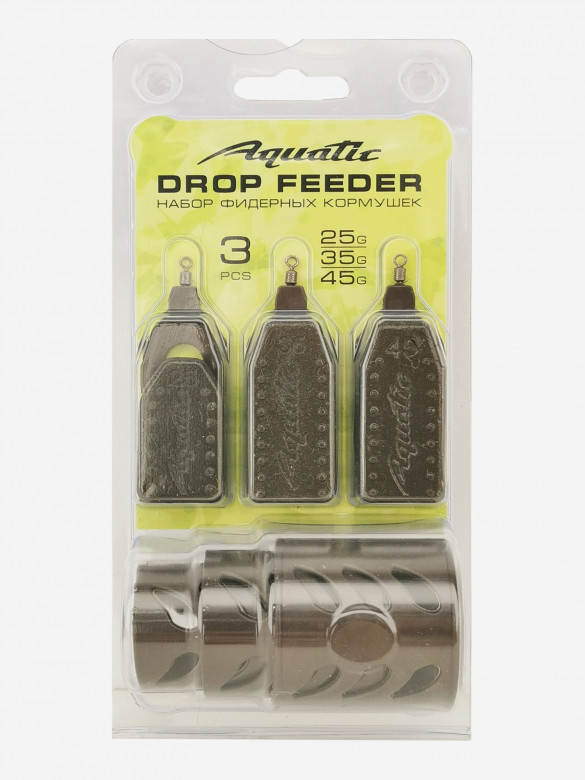 Набор фидерных кормушек Aquatic в блистере DROP FEEDER 25,35,45 гр. (малая, средняя, большая)
