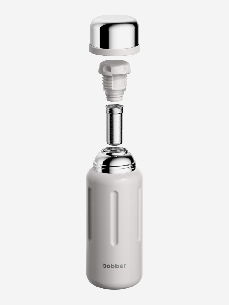 Термос вакуумный BOBBER Barrel 1 л с широким горлом и ситечком тепло до 40 часов серый