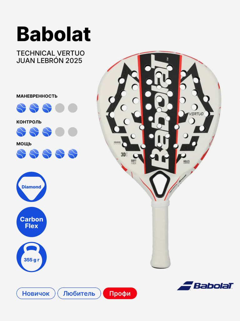 Ракетка для падела Babolat Technical Vertuo Juan Lebrón 2.5