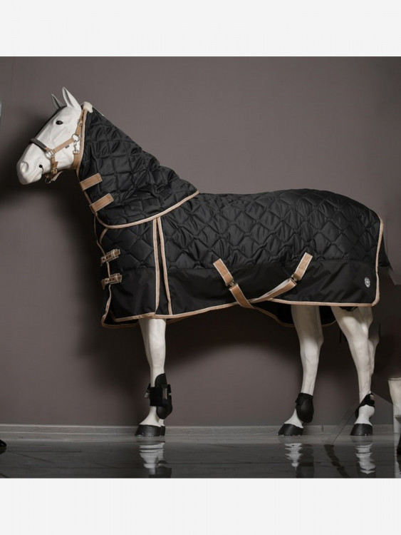 Попона денниковая Первая Конная Мануфактура BLACK STAR с капором, утеплитель 300 гр