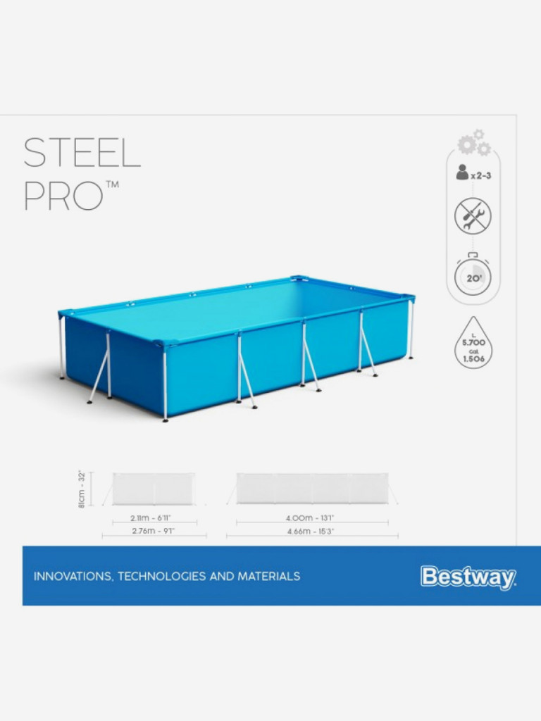 Бассейн каркасный BestWay 56424 Steel Pro (400х211х81см)