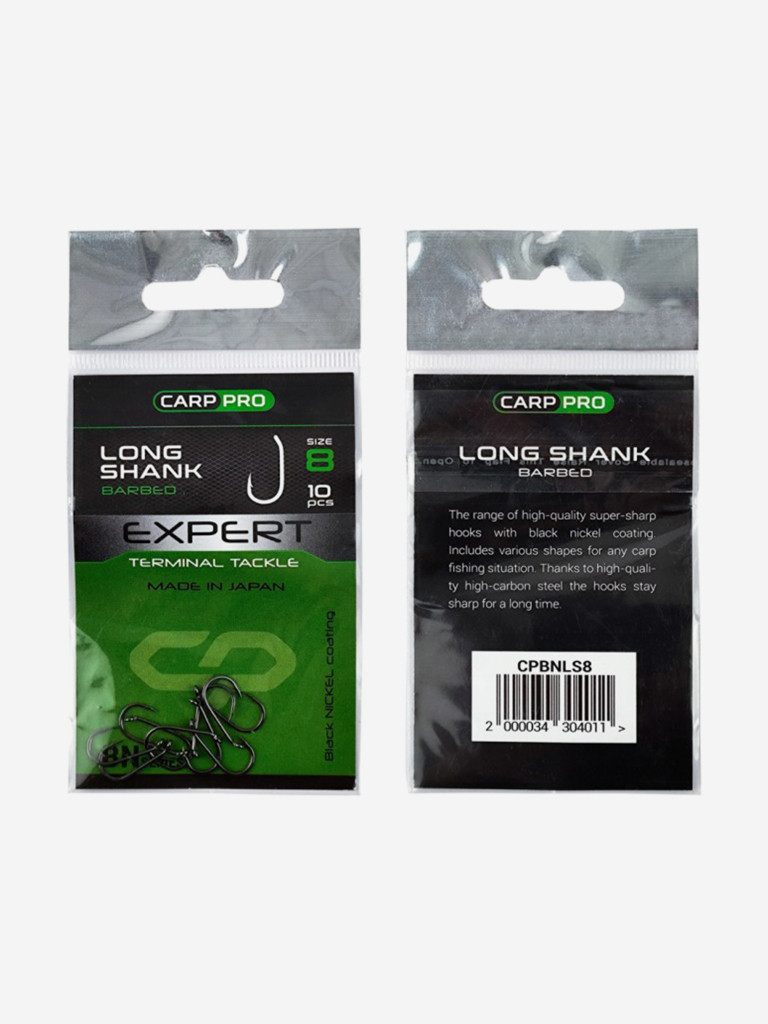 Крючок CARP PRO Black Nickel Long Shank №8 10шт