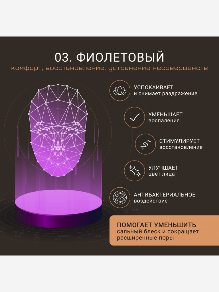 Светодиодная маска для омоложения лица и шеи, LED маска против морщин и воспалений, m1040, Gezatone