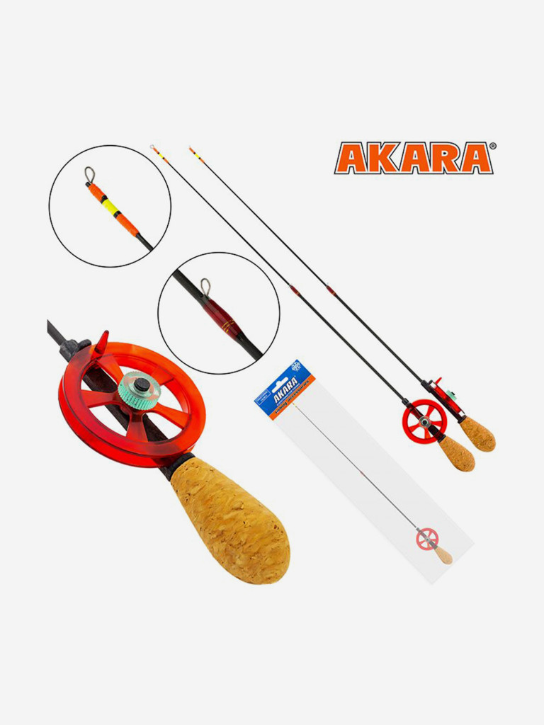 Удочка зимняя Akara Leader F 415 c катушкой Red (хлыст Hi Carbon Fast)