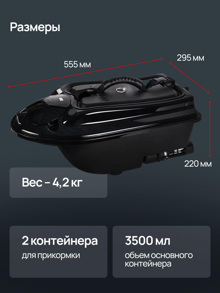 Прикормочный кораблик Boatman Actor Plus Pro Black (эхолот + GPS)