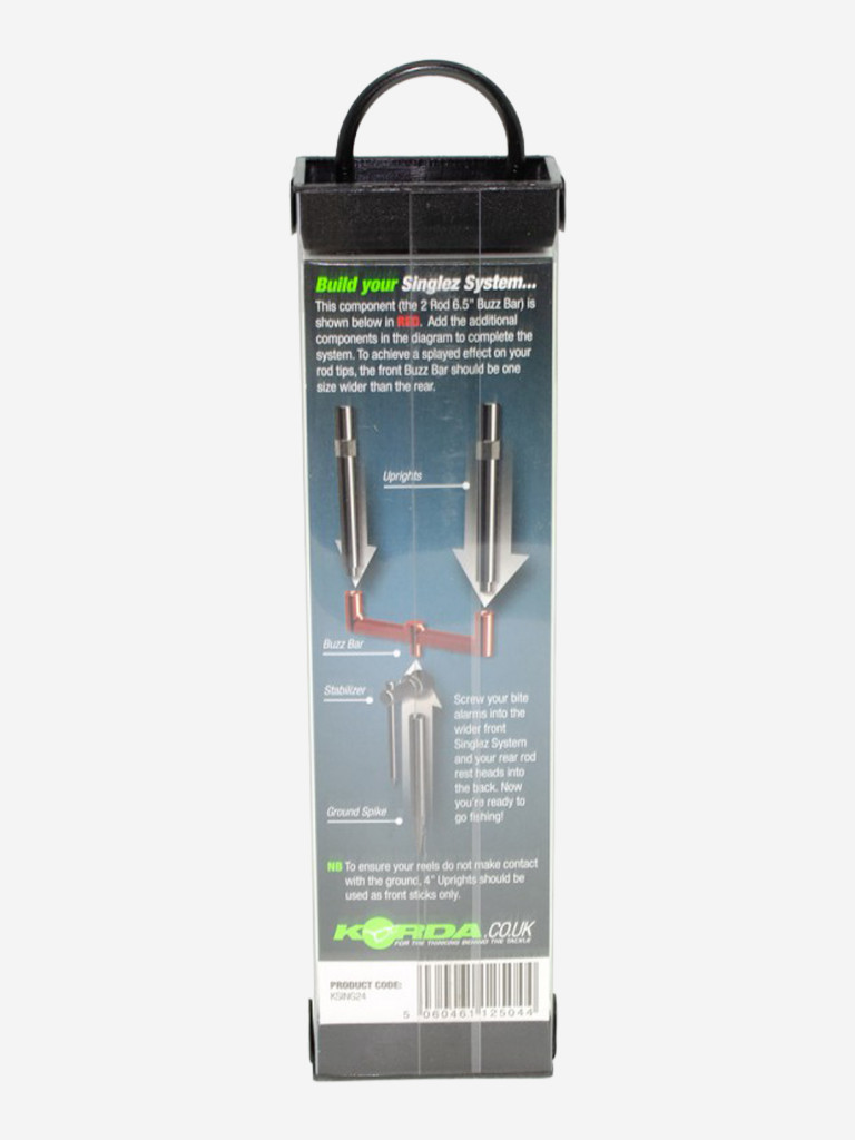 Перекладина бузз-бар Singlez Black 2 Rod buzzbar KORDA 6.5'' черная на 2 удилища