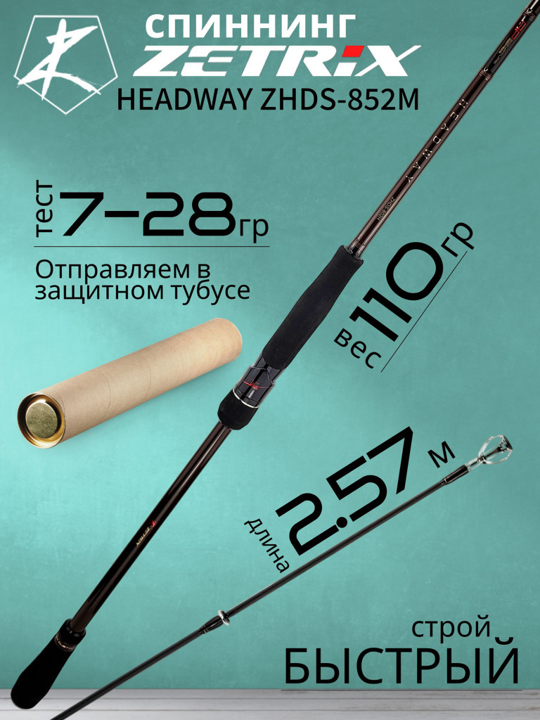 Спиннинг для рыбалки Zetrix HEADWAY ZHDS-852M 2.57м 7-28гр