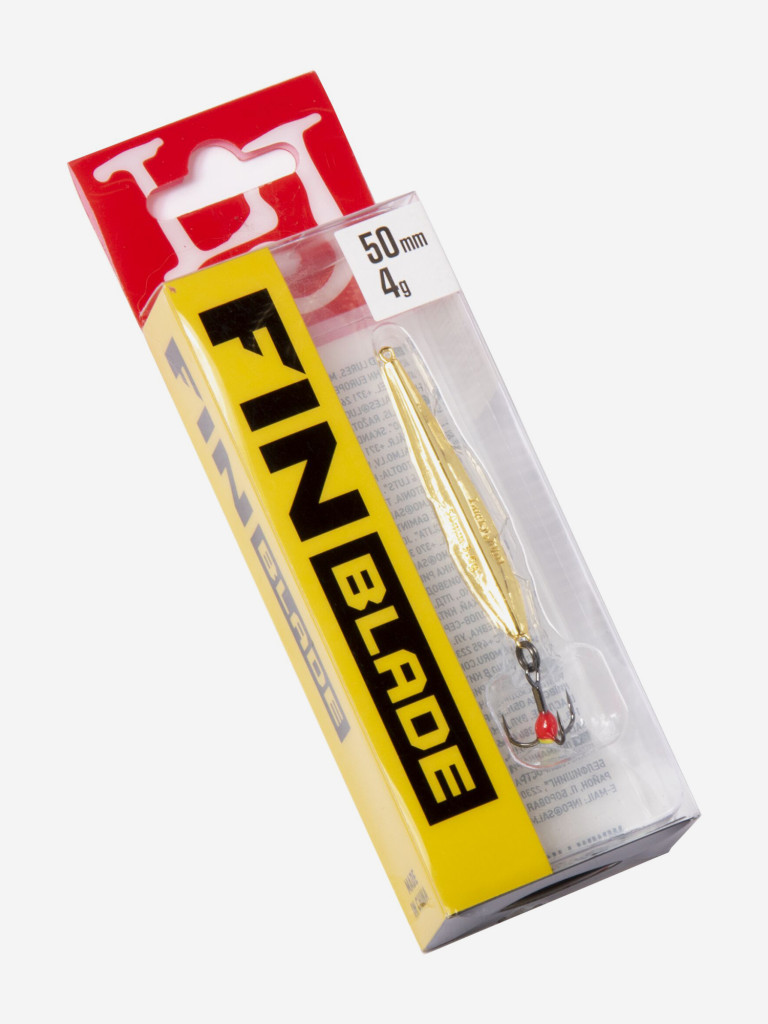 Блесна вертикальная зимняя Lucky John FIN Blade с цепочкой и тройником, длина 50 мм G, блистер