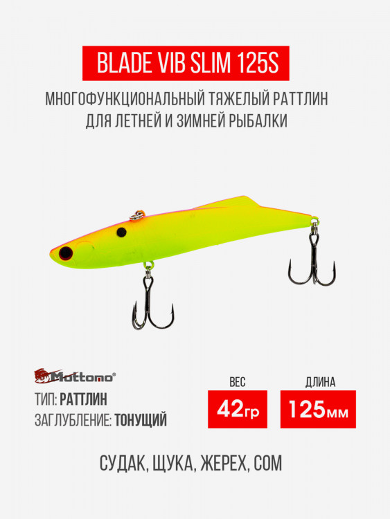 Воблер для рыбалки Blade VIB 125S приманка на окуня, щуку